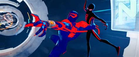 Spider Man 2099 Attacks Miles Morales In First Look Across The Spider