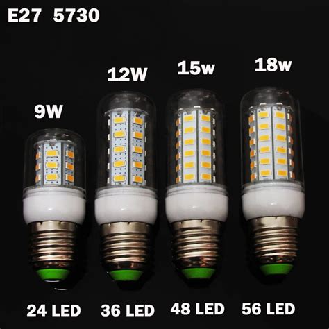 1Pcs E27 5730 5630 SMD LED Corn Bulb AC 220V 9W 12W 15W18W High