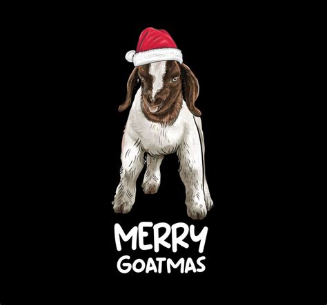 Merry Goatmas Png Boer Goat Christmas Png Etsy