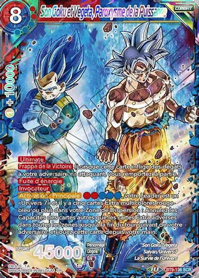 BT9 136 SCR Son Goku Et Vegeta Paroxysme De La Puissance DBSCards Fr