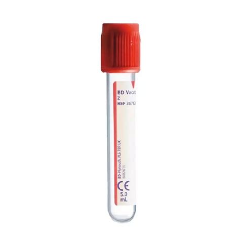 Tubo Vacutainer Rojo vidrio seco caja 100 Uds TMA MÉDICA