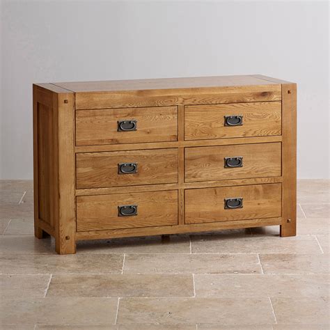 Quercus Rustic Solid Oak 6 Drawer Chest In 2023 Oak Furniture Land