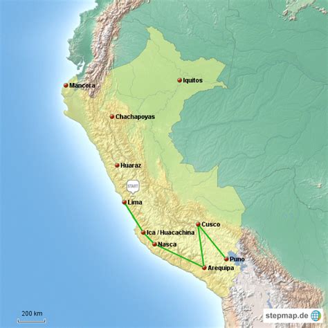 Stepmap Peru Landkarte F R S Damerika