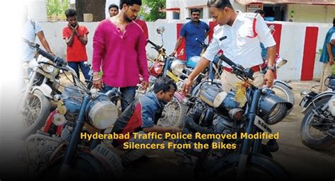 Hyderabad Cops Removed Bikes Modified Silencers To Reduce Noise Pollution