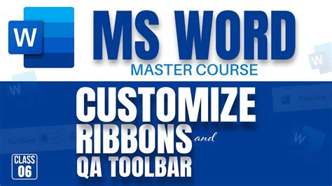 How To Customize Ribbons In Word Edit Quick Access Toolbar In Ms Word Msword Mswordtutoiral