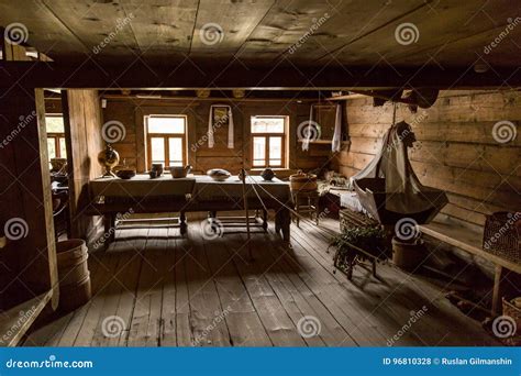 Old Times Farmhouse Interior of an Old Country House Stock Photo ...