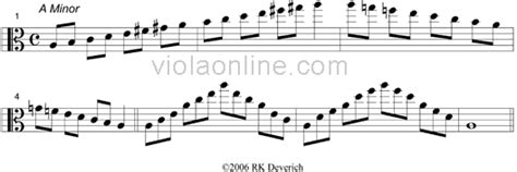 Viola Online Scales Viola Two Octave Minor Scales