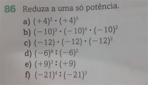 Reduza a só uma potência brainly br