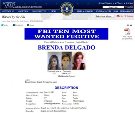 Capturan a Brenda Delgado la mujer más buscada por el FBI