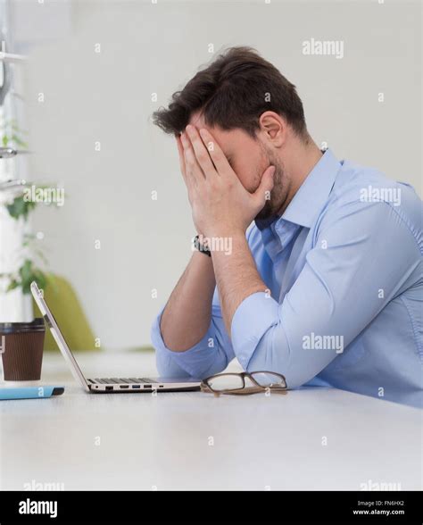 Male Freelancer Sad Stock Photo Alamy