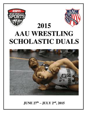 Fillable Online 2015 Aau Wrestling Scholastic Duals Beach District