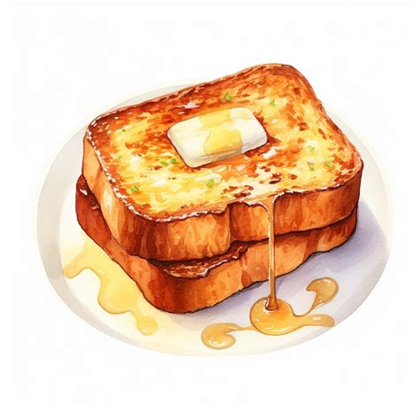 Dessin De Pain Perdu De Style Art Aquarelle Vecteur Premium