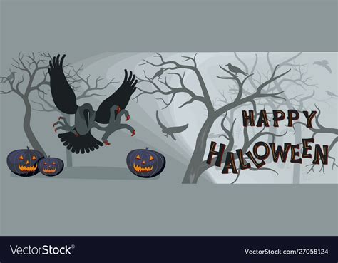 Happy halloween banner template Royalty Free Vector Image