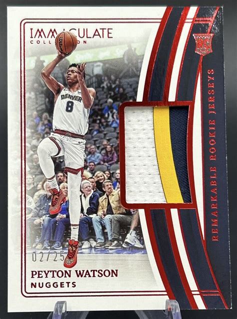 Panini Immaculate Collection Peyton Watson Rc Patch Rj