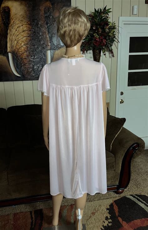 Miss Elaine Silk Essence Size Large Innocence Look Pink Nightgown Etsy