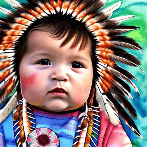 Extremely Cute Fully Clothed Native American Baby · Creative Fabrica