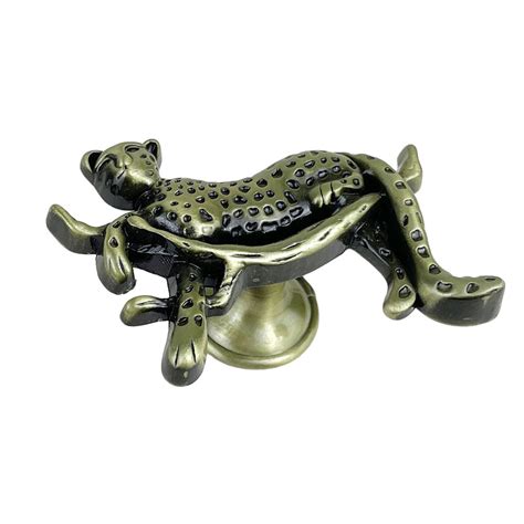 Leopard Handle Shape Wardrobe Knob Brass Furniture Door Knobs And