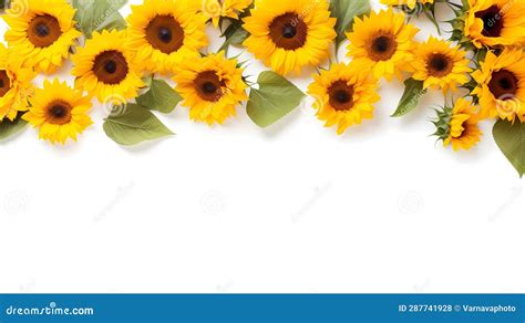 Sunflower Frame Design Sunflowers Border Card Template Ai Generated