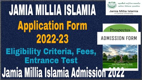 Jamia Millia Islamia Application Form 2022 23 Jamia Millia Islamia