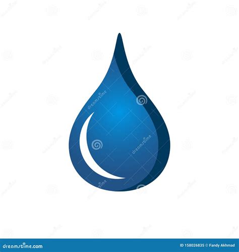 Water Droplet Natural Spring Water Logo Design Label Template Cartoon