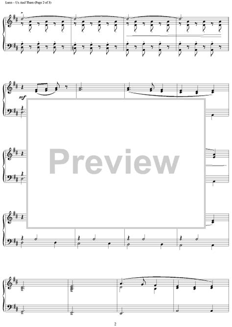 Us And Them Sheet Music For Piano Solo Sheet Music Now