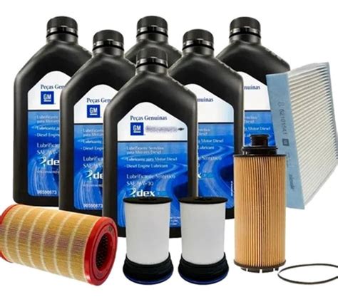 Kit Troca De Óleo Gm 5w30 Dexos 2 Nova S10 Diesel Filtros