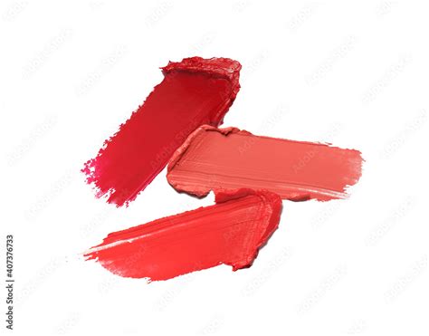 Different lipstick swatches isolated on white Stock Photo | Adobe Stock