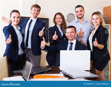 Team Of Business Partners Professional Posing Stock Image Image Of