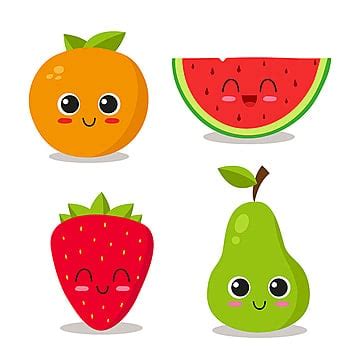 Conjunto De Frutas Lindas Y Divertidas PNG ,dibujos Clipart Lindo ...