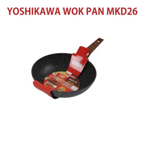 Jual Yoshikawa MKD26 Wok Pan Marble Wajan Penggorengan Ukuran 26 Cm