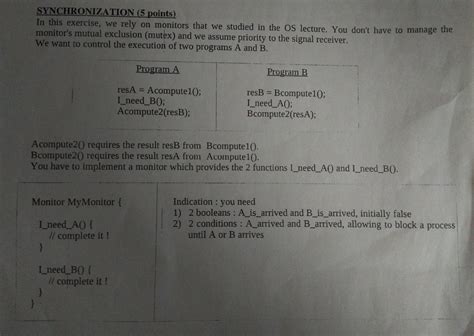 Solved Synchronization 5 Points In This Exercise We Rely