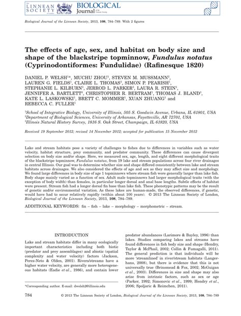 PDF The Effects Of Age Sex And Habitat On Body Size And Shape Of