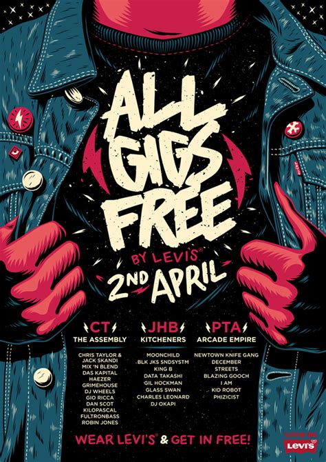 All Gigs Free By Levis Poster On Behance Event Poster Design Event