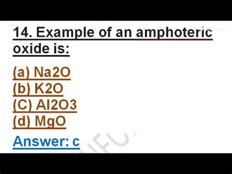 Example Of An Amphoteric Oxide Is Class Metals And Non Metals