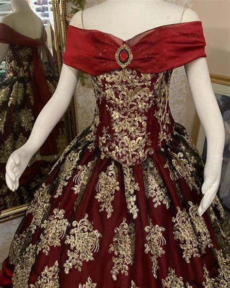 Sold Gothic Belle Redblack And Gold Fantasy Beauty And The Beast Gown