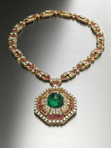 Cabochon Syn Emerald Lab Ruby Collar Necklace 925 SS Handcrafted