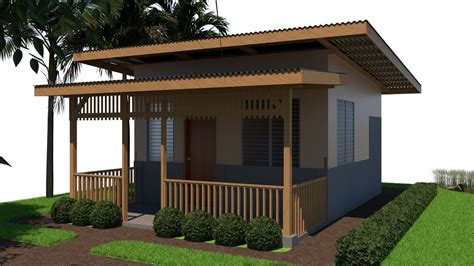 House Design 5x5 1 Bedroom Half Concrete Half Plywood Bahay Kubo