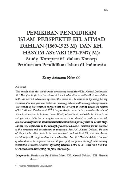 Pemikiran Pendidikan Islam Perspektif Kh Ahmad Dahlan M