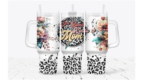 Floral Leopard Pattern Custom Stanley Quencher 40oz Stainless Steel