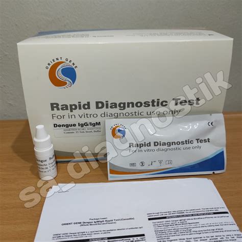 Jual Dengue IgG IgM Tri Line Cassette 25 Test Device Card Orient Gene