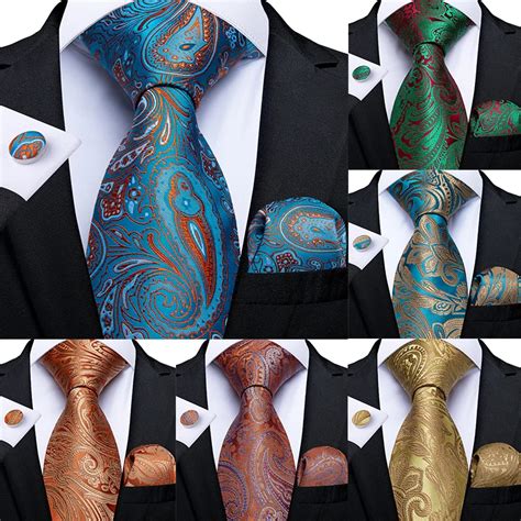 Mens Tie Orange Paisley New Design Silk Wedding Tie For Men Party