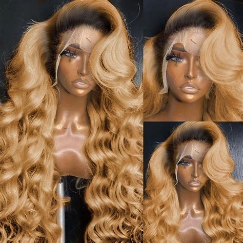 Amazon GIQA 200 Density 13x6 Honey Blonde Lace Front Wigs Human