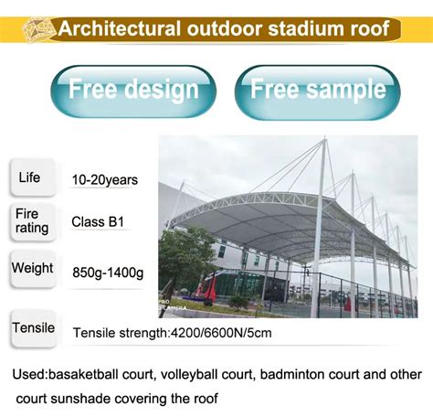 Pvdf Ptfe Canopy Tent Architectural Membrane Structure Stadium Roofing