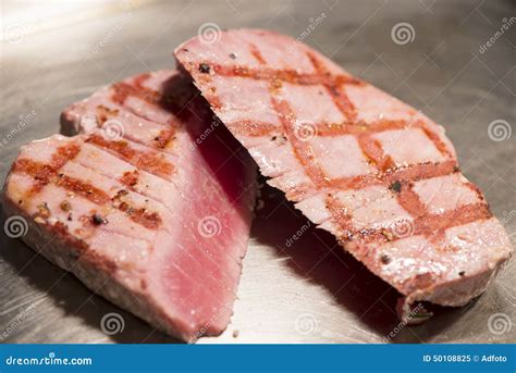 Fish - Yellowfin Tuna Steak Stock Image - Image of steak, tropical ...