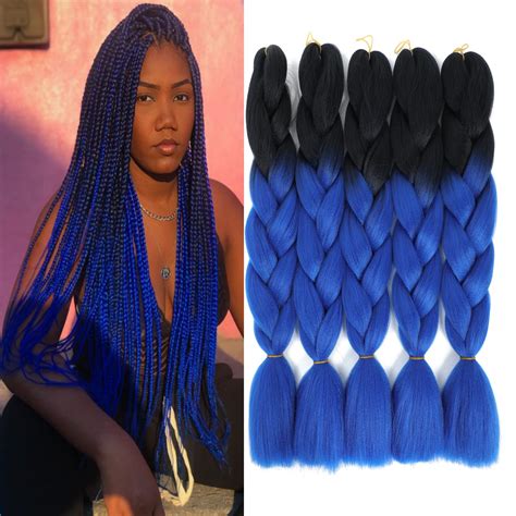 Ombre Braiding Hair Pre Stretched Braiding Hair Extensions 24 Inch Colored Braid