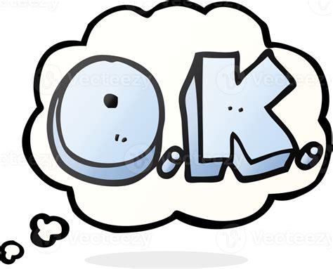 Drawn Thought Bubble Cartoon Word Ok 45310352 Png