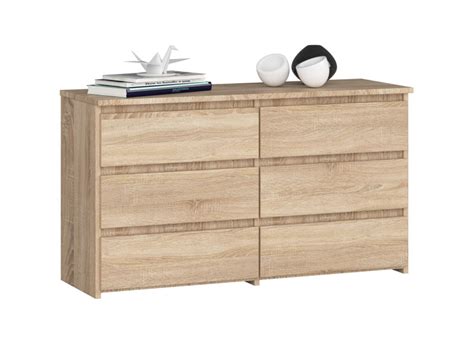 Commode cl100 chêne sonoma 100 cm 6 tiroirs façade chêne sonoma