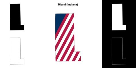 Miami County, Indiana outline map set 43337829 Vector Art at Vecteezy