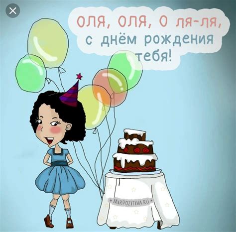 З днем народження Оля - листівки та привітання