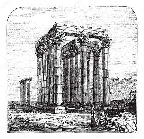 The Temple of Olympian Zeus or Columns of the Olympian Zeus, Gr — Stock ...